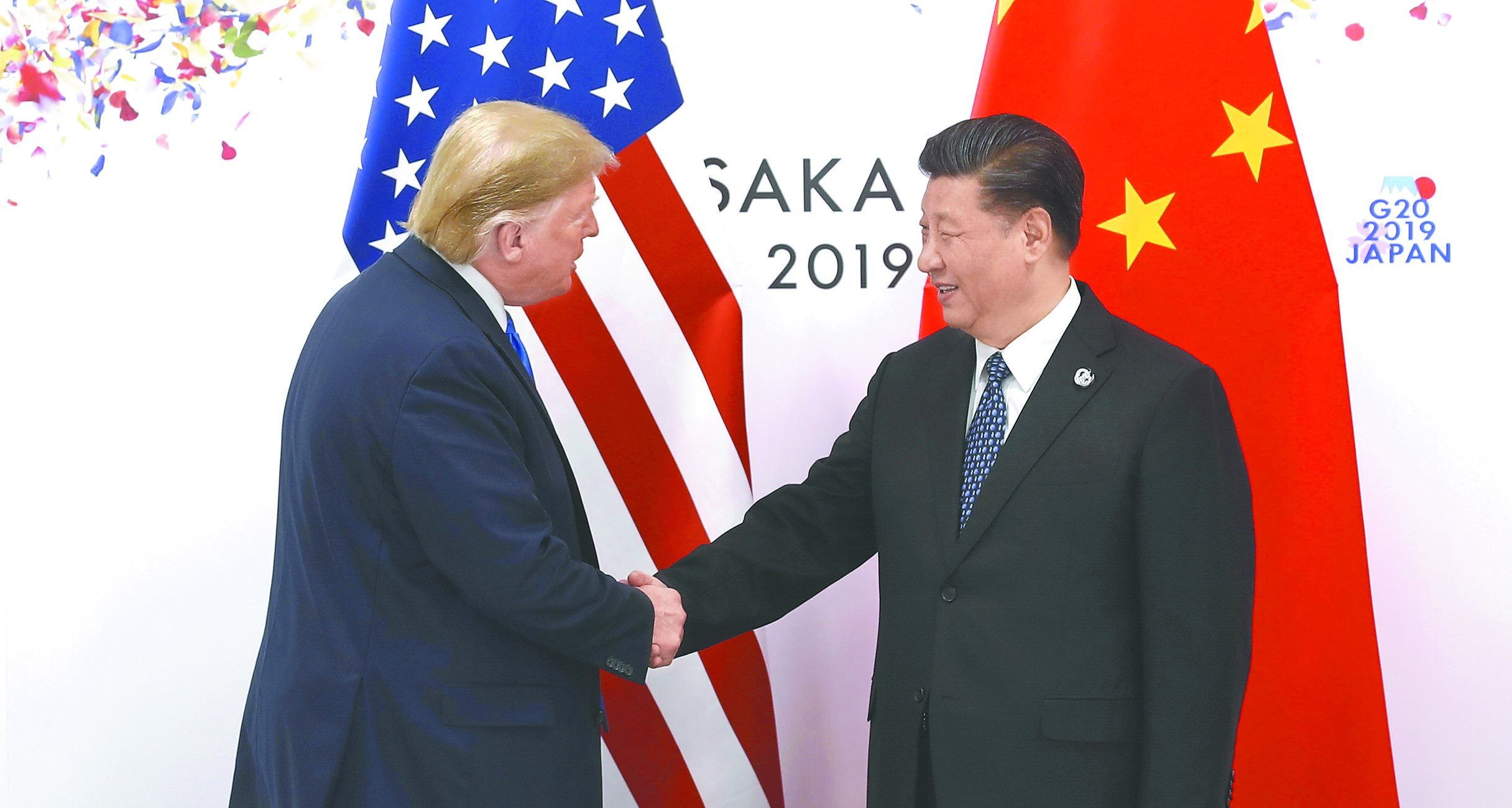 媒體報導,美國總統川普有可能在APEC峰會前訪問中國。圖為2019年6月29日,中國國家主席習近平在日本大阪會晤川普。(中新社) image