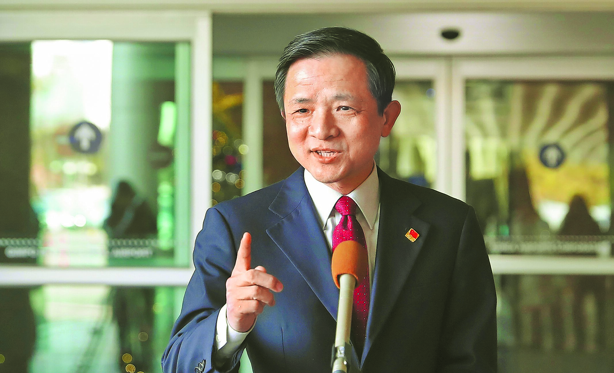 大陸駐韓國大使戴兵指出,新形勢下,兩國要重溫並堅持建交初心,與時俱進地彼此再認識,立足互利共贏。(新華社) image