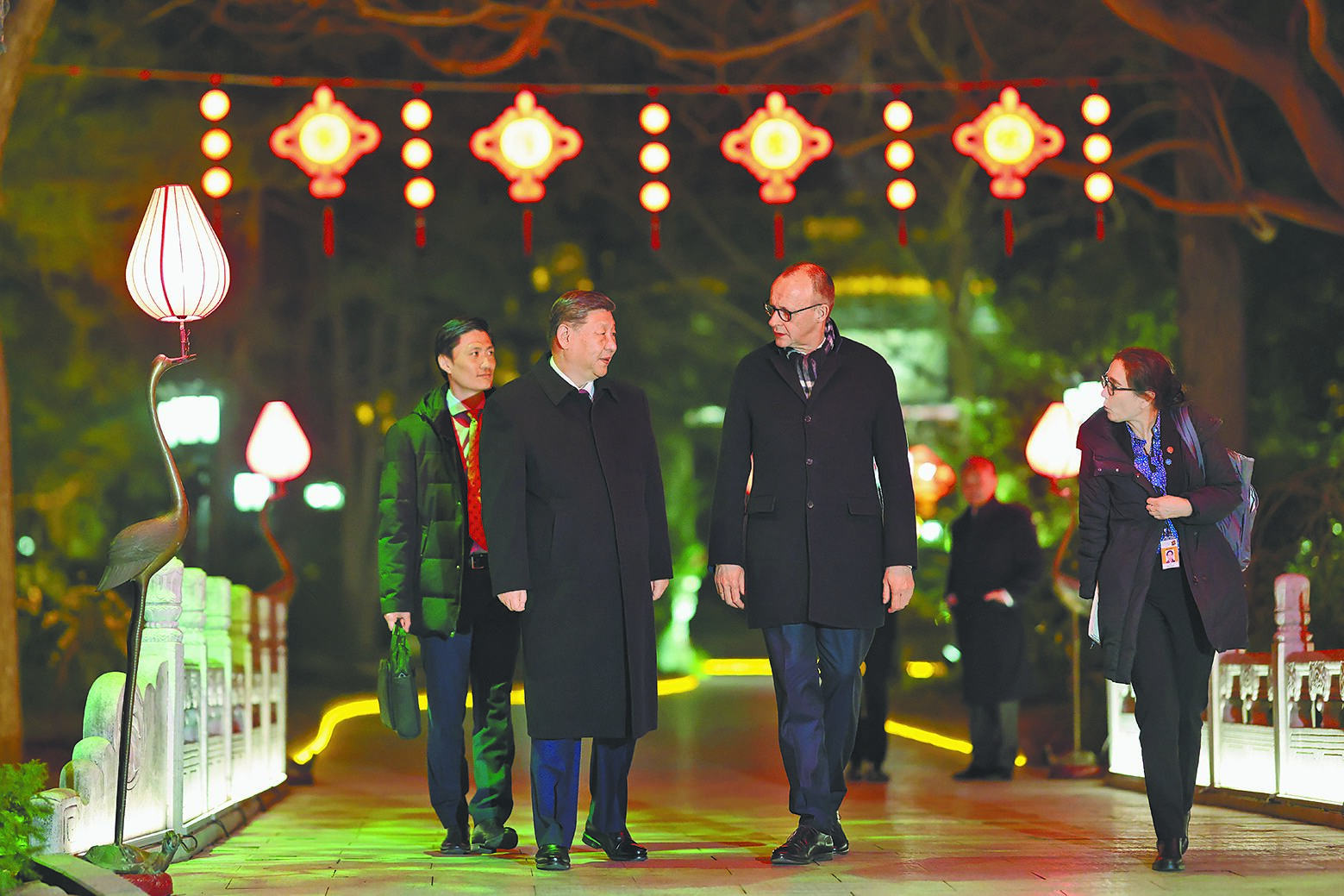 大陸國家主席習近平25日在北京釣魚台國賓館,會見來華訪問的德國總理梅爾茨。(中新社) 大陸國家主席習近平25日在北京釣魚台國賓館,會見來華訪問的德國總理梅爾茨。(中新社)