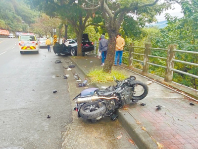 台中假牙公司沈姓總監去年底高速駕駛BMW,失控撞死對向楊姓機車女騎士,檢方依過失致死罪嫌起訴。(民眾提供/潘虹恩台中傳真) image