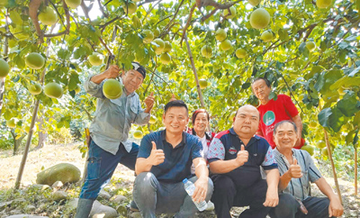 為重振彰化縣二水鄉白柚產業,鄉農會總幹事羅崴騰(前排左一)表示,預計10月23日舉辦白柚評鑑。(羅崴騰提供/葉靜美彰化傳真) image